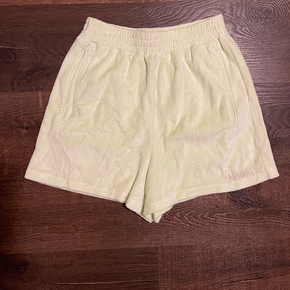 My Mum Made It Women's lime green velour Shorts